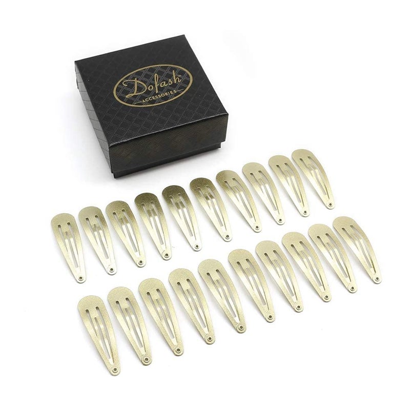 Dofash 20Pcs Snap Hair Clips Hair Grips Metal Hair Clips 5Cm2In Hair Accessories For Girls Blonde